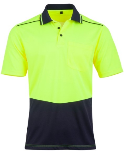 Picture of Winning Spirit Unisex Hi Vis Bamboo Charcoal SS Polo